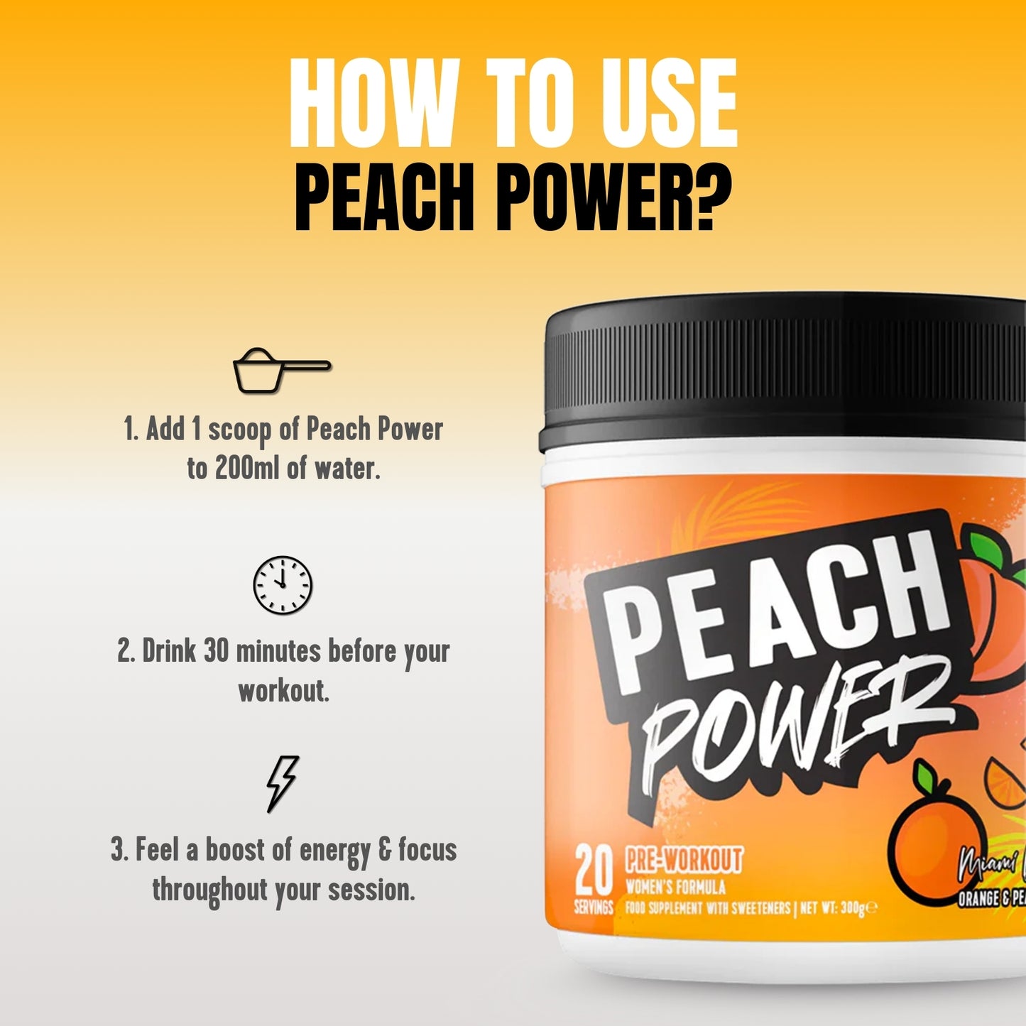 
                  
                    Peach Power Pre-workout Miami Beach Orange & Peach
                  
                